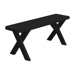 Yellow Pine Picnic Crossleg Bench Picnic Bench 4ft / Black Paint