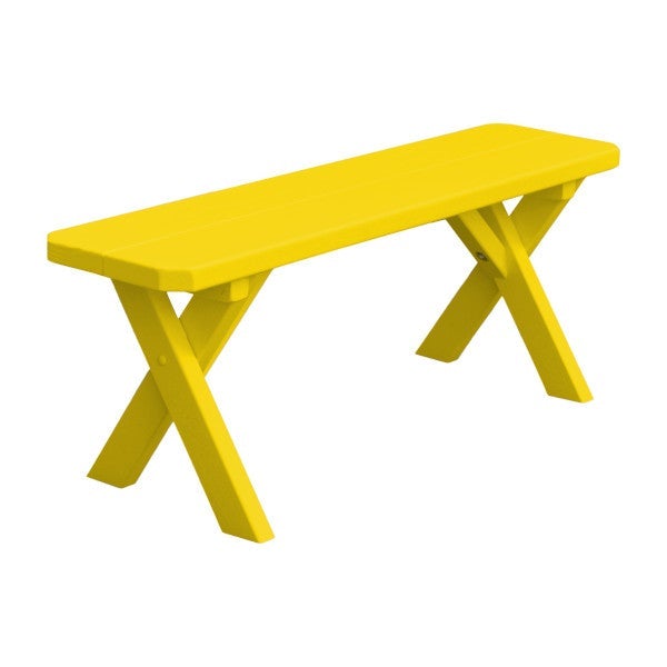 Yellow Pine Picnic Crossleg Bench Picnic Bench 4ft / Canary Yellow Paint
