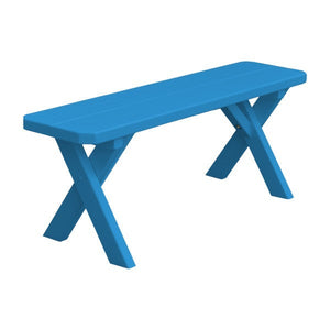 Yellow Pine Picnic Crossleg Bench Picnic Bench 4ft / Caribbean Blue Paint