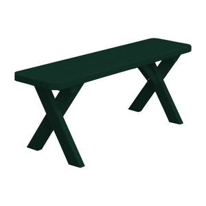 Yellow Pine Picnic Crossleg Bench Picnic Bench 4ft / Dark Green Paint