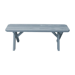 Yellow Pine Picnic Crossleg Bench Picnic Bench 4ft / Gray Stain