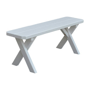Yellow Pine Picnic Crossleg Bench Picnic Bench 4ft / White Paint