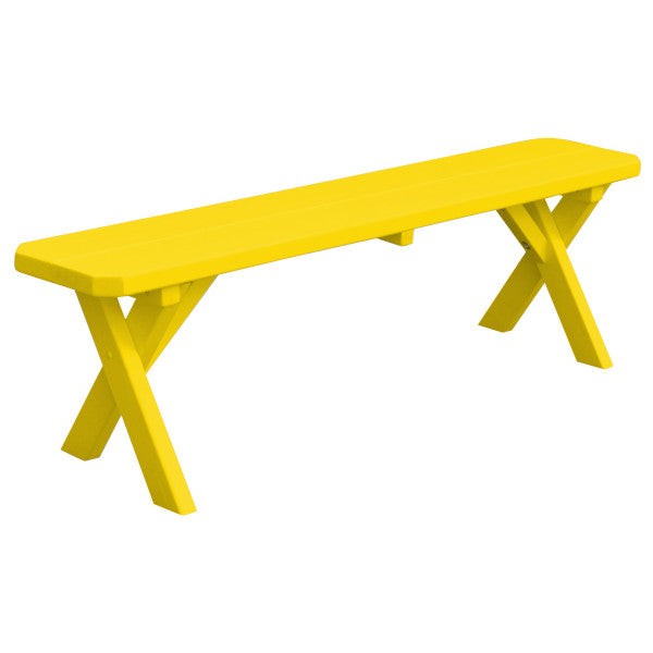 Yellow Pine Picnic Crossleg Bench Size 5ft, 6ft, 8ft Picnic Bench 5ft / Canary Yellow Paint
