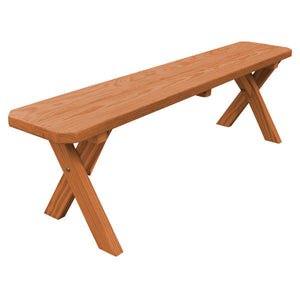 Yellow Pine Picnic Crossleg Bench Size 5ft, 6ft, 8ft Picnic Bench 5ft / Cedar Stain