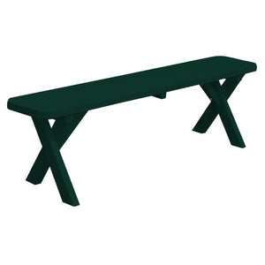 Yellow Pine Picnic Crossleg Bench Size 5ft, 6ft, 8ft Picnic Bench 5ft / Dark Green Paint