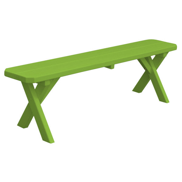 Yellow Pine Picnic Crossleg Bench Size 5ft, 6ft, 8ft Picnic Bench 5ft / Lime Green Paint