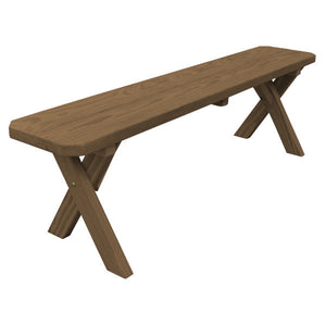 Yellow Pine Picnic Crossleg Bench Size 5ft, 6ft, 8ft Picnic Bench 5ft / Mushroom Stain