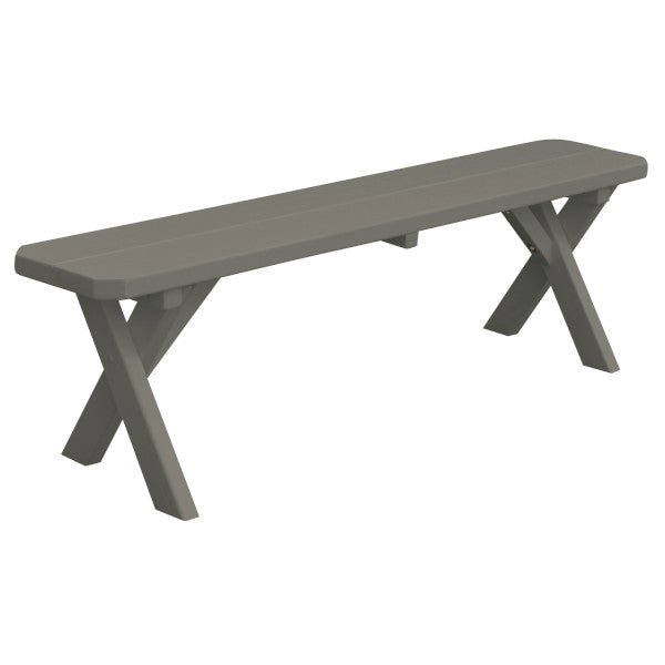 Yellow Pine Picnic Crossleg Bench Size 5ft, 6ft, 8ft Picnic Bench 5ft / Olive Gray Paint