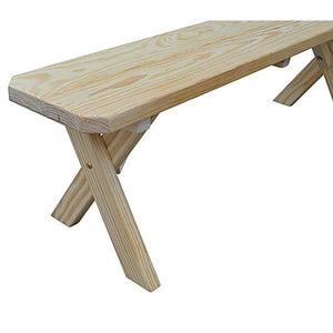 A & L Furniture Yellow Pine Crossleg Bench Size 5ft, 6ft, 8ft Picnic Bench 5ft / Unfinished