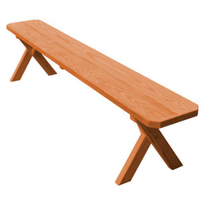 Yellow Pine Picnic Crossleg Bench Size 5ft, 6ft, 8ft Picnic Bench 6ft / Cedar Stain