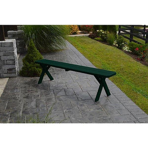 A & L Furniture Yellow Pine Crossleg Bench Size 5ft, 6ft, 8ft Picnic Bench 5ft / Unfinished