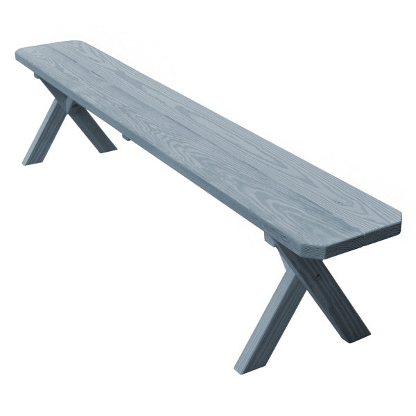 Yellow Pine Picnic Crossleg Bench Size 5ft, 6ft, 8ft Picnic Bench 6ft / Gray Stain