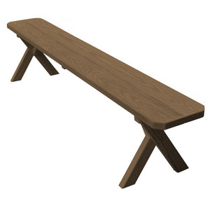 Yellow Pine Picnic Crossleg Bench Size 5ft, 6ft, 8ft Picnic Bench 6ft / Mushroom Stain
