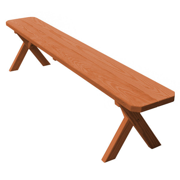 Yellow Pine Picnic Crossleg Bench Size 5ft, 6ft, 8ft Picnic Bench 6ft / Redwood Stain