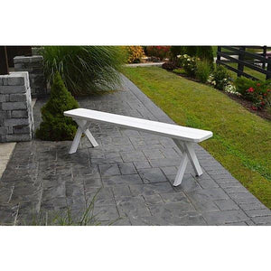 A & L Furniture Yellow Pine Crossleg Bench Size 5ft, 6ft, 8ft Picnic Bench 5ft / Unfinished