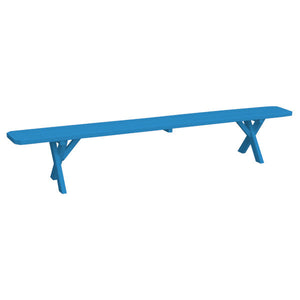Yellow Pine Picnic Crossleg Bench Size 5ft, 6ft, 8ft Picnic Bench 8ft / Caribbean Blue Paint