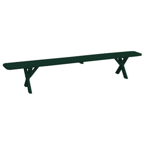 Yellow Pine Picnic Crossleg Bench Size 5ft, 6ft, 8ft Picnic Bench 8ft / Dark Green Paint
