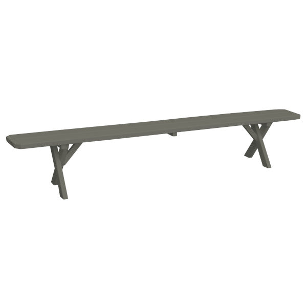 Yellow Pine Picnic Crossleg Bench Size 5ft, 6ft, 8ft Picnic Bench 8ft / Olive Gray Paint