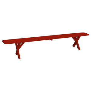 Yellow Pine Picnic Crossleg Bench Size 5ft, 6ft, 8ft Picnic Bench 8ft / Tractor Red Paint