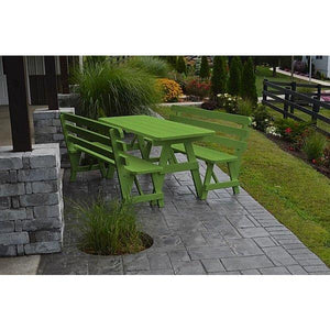 A & L Furniture Yellow Pine Picnic Table with 2 Backed Benches Size 6ft - 8ft Picnic Table 6ft / Unfinished / NoA & L Furniture Yellow Pine Picnic Table with 2 Backed Benches Size 6ft - 8ft Picnic Table 6ft / Unfinished / No