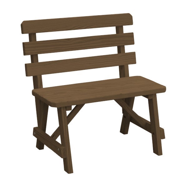 Yellow Pine Traditional Backed Bench Garden Bench 3ft / Mushroom Stain