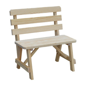 Yellow Pine Traditional Backed Bench - The Charming Bench Company