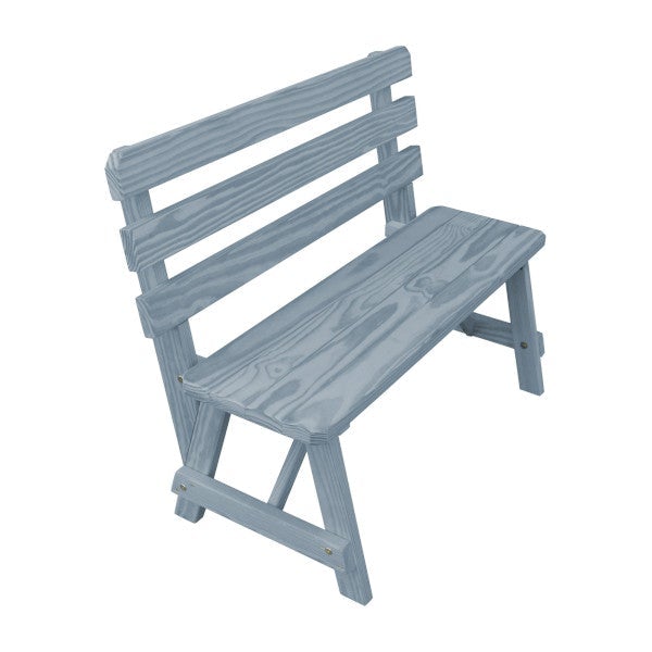 Yellow Pine Traditional Backed Bench Garden Bench 4ft / Gray Stain