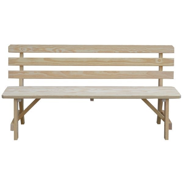 Yellow Pine Traditional Backed Bench Size 5ft, 6ft, 8ft Garden Bench