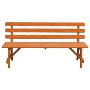 Yellow Pine Traditional Backed Bench Size 5ft, 6ft, 8ft Garden Bench 6ft / Cedar Stain