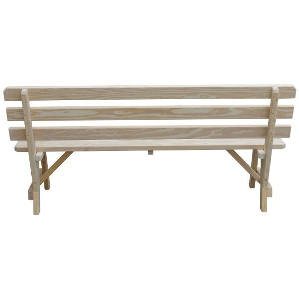 Yellow Pine Traditional Backed Bench Size 5ft, 6ft, 8ft Garden Bench