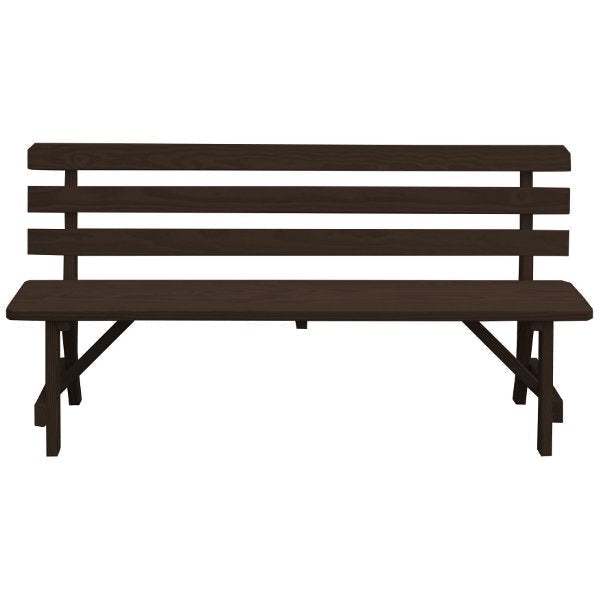 Yellow Pine Traditional Backed Bench Size 5ft, 6ft, 8ft Garden Bench 6ft / Walnut Stain