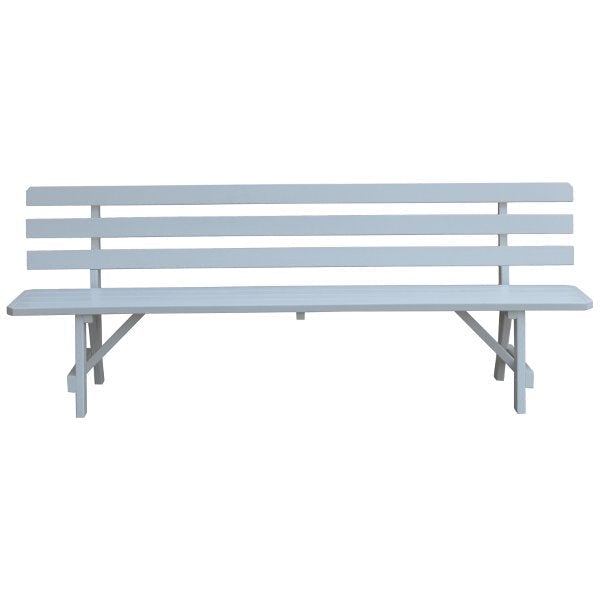 Yellow Pine Traditional Backed Bench Size 5ft, 6ft, 8ft Garden Bench 8ft / White Paint
