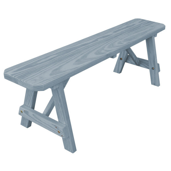 Yellow Pine Traditional Backless Bench – Size 5ft, 6ft, 8ft Picnic Bench 5ft / Gray Stain