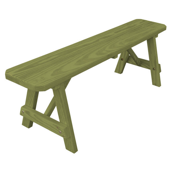 Yellow Pine Traditional Backless Bench – Size 5ft, 6ft, 8ft Picnic Bench 5ft / Linden Leaf Stain