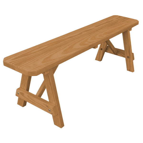 Yellow Pine Traditional Backless Bench – Size 5ft, 6ft, 8ft Picnic Bench 5ft / Oak Stain