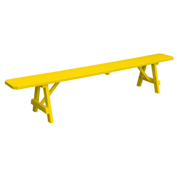 Yellow Pine Traditional Backless Bench – Size 5ft, 6ft, 8ft Picnic Bench 8ft / Canary Yellow Paint