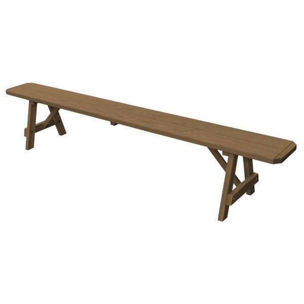 Yellow Pine Traditional Backless Bench – Size 5ft, 6ft, 8ft Picnic Bench 8ft / Mushroom Stain