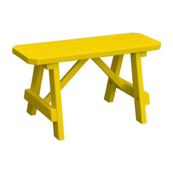 Yellow Pine Traditional Bench Only Picnic Bench 3ft / Canary Yellow Paint