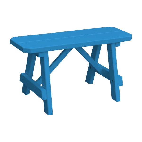 Yellow Pine Traditional Bench Only Picnic Bench 3ft / Caribbean Blue Paint