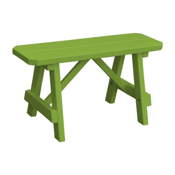 Yellow Pine Traditional Bench Only Picnic Bench 3ft / Lime Green Paint