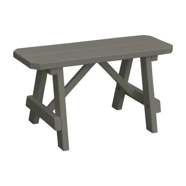 Yellow Pine Traditional Bench Only Picnic Bench 3ft / Olive Gray Paint