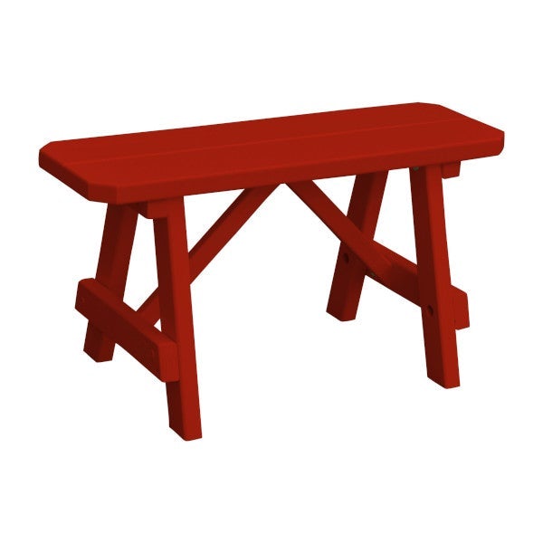 Yellow Pine Traditional Bench Only Picnic Bench 3ft / Tractor Red Paint