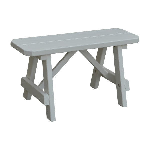 Yellow Pine Traditional Bench Only Picnic Bench 3ft / White Paint