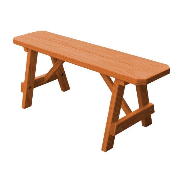 Yellow Pine Traditional Bench Only Picnic Bench 4ft / Cedar Stain