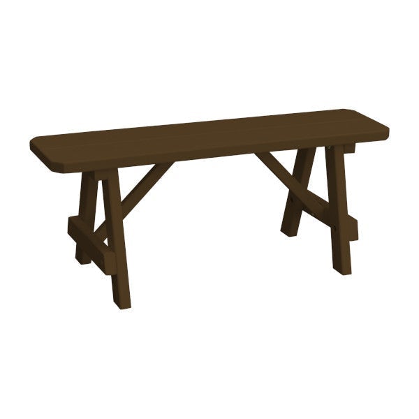 Yellow Pine Traditional Bench Only Picnic Bench 4ft / Coffee Paint
