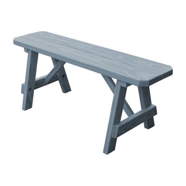 Yellow Pine Traditional Bench Only Picnic Bench 4ft / Gray Stain