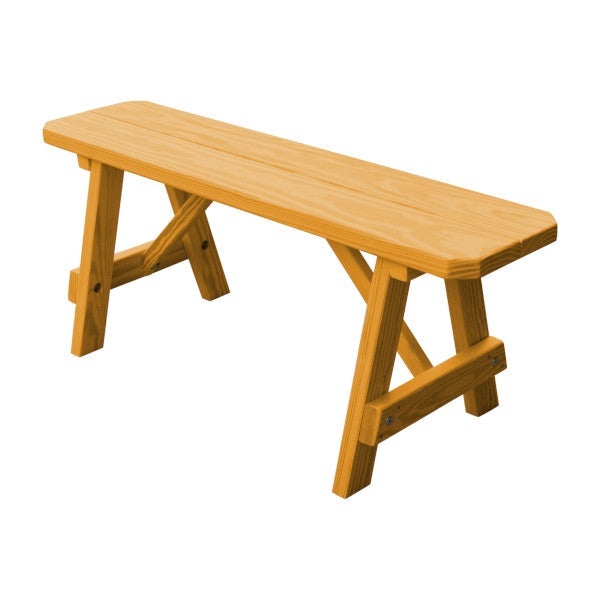 Yellow Pine Traditional Bench Only Picnic Bench 4ft / Natural Stain