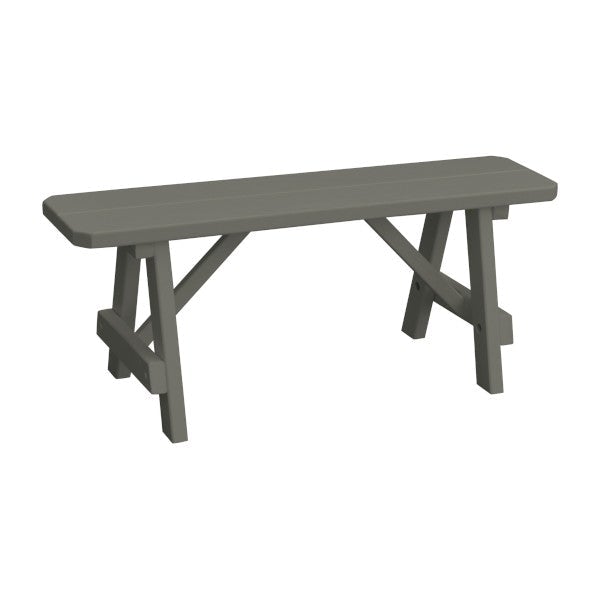 Yellow Pine Traditional Bench Only Picnic Bench 4ft / Olive Gray Paint
