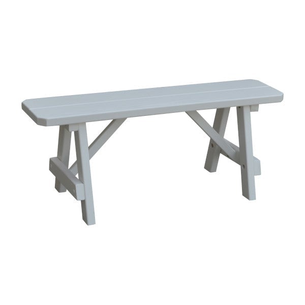 Yellow Pine Traditional Bench Only Picnic Bench 4ft / White Paint