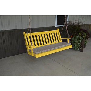 Yellow Pine Traditional English Style Porch Swing - The Charming Bench Company